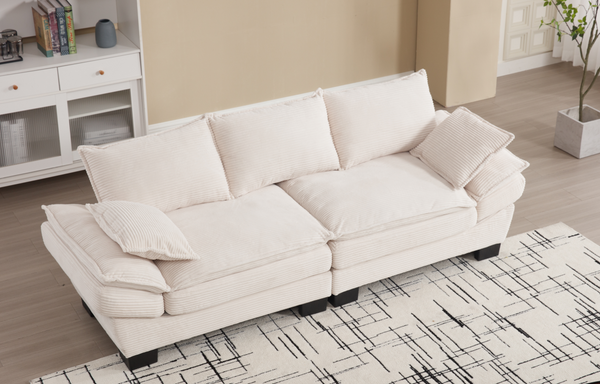 Rêve 88.60'' corduroy fabric Sofa